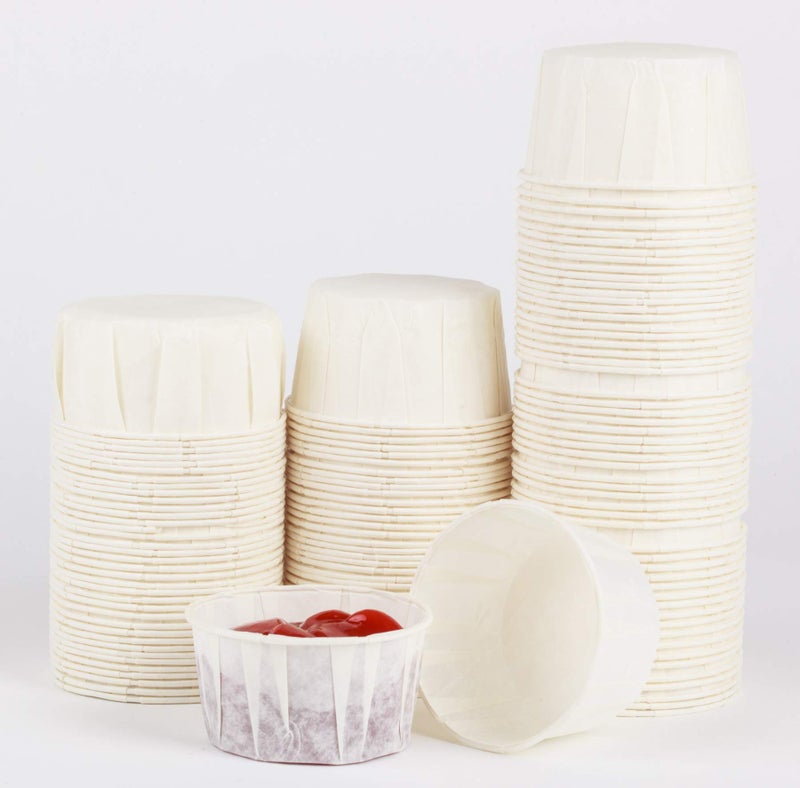 Golden Apple, 4oz-120ct White Paper Souffle Portion Cups for Measuring, Medicine, Samples, Jello Shots,Harvest Paper. Compostable Souffle, Portion Cup - Image 1